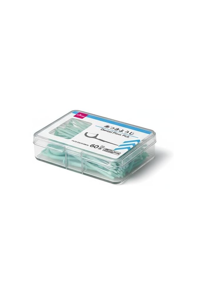DAISO Dental Floss Picks - 60 Pieces - Blue - Easy-to-Use Oral Care Flossers - Image 2